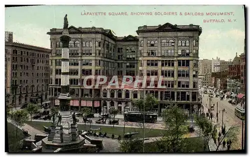 Cartes postales Lafayette Square Showing soldiers Sailors Monument Buffalo