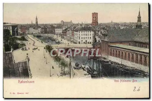 Cartes postales Kobenhavn Ved Holmes Bro Bateau Voilier