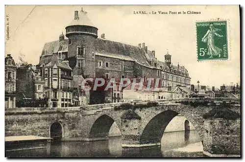 Cartes postales Laval Le Vieux Pont et le Chateau