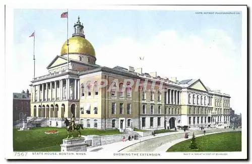 Cartes postales State House Boston Mass Showing The Extension