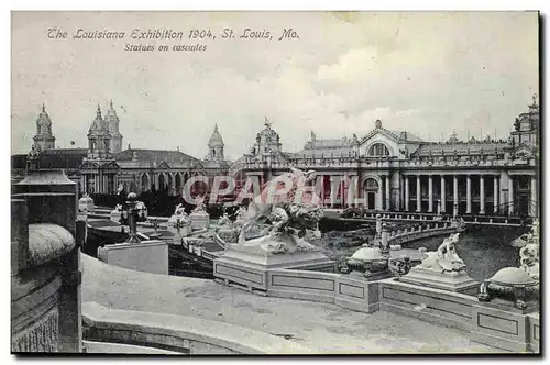 Cartes postales The Louisiana Exposition St Louis Mo Statues Mo Cascades