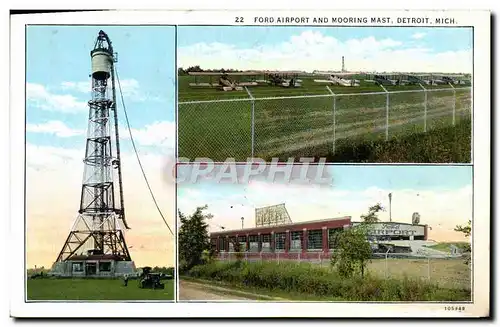 Cartes postales Ford Airport and Mooring Mast Detroit Mich Avion Aeroport