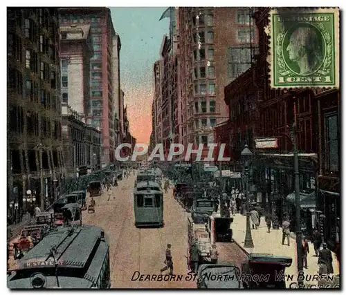 Cartes postales Chicago Dearborn St North From Van Buren Tramway