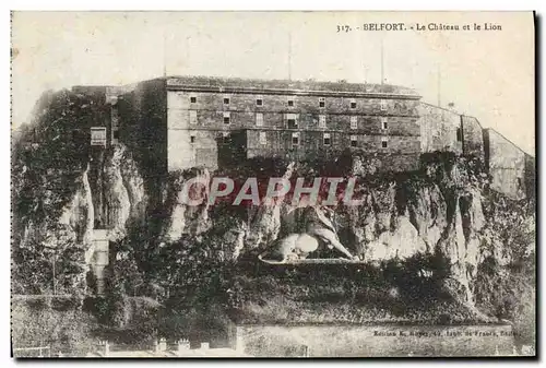 Cartes postales Belfort Le Chateau et le Lion