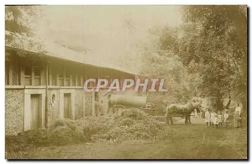 CARTE PHOTO Cuve attelage Cheval