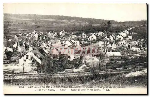 Cartes postales Les Ruines De La Grande Guerre Vaux Vue generale des ruines Militaria