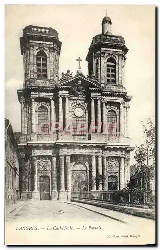 Cartes postales Langres Cathedrale Le portail