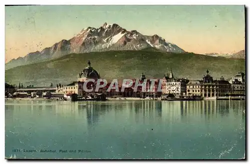 Cartes postales Luzern Behnhot Post und Pilatus