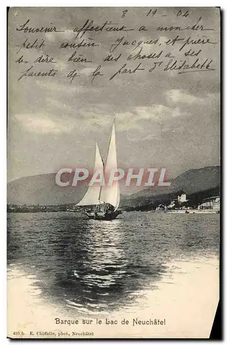 Cartes postales Barque Sur le Lac De Neuchatel Bateau