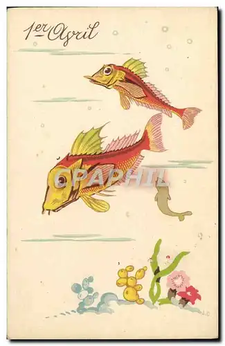 Cartes postales 1er avril poissons