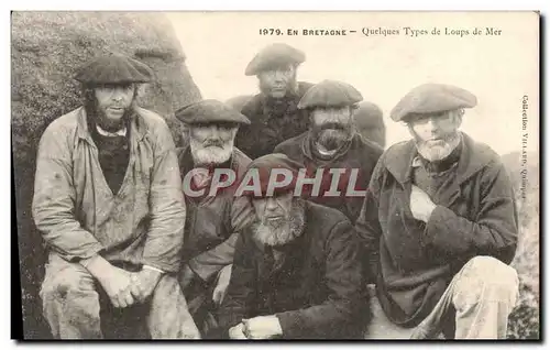 Cartes postales En Bretagne Quelques Types de Loups de Mer Peche Marin Folklore