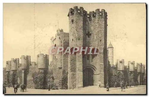 Cartes postales Gand Chateau Des Comtes De Flandre Vue generale prise de la place Ste Pharailde