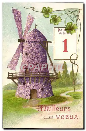 Cartes postales Meilleurs Voeux Moulin