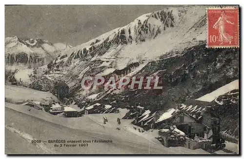 Cartes postales Bareges enseveli Sous l&#39Avalanche 2 fevrier 1907