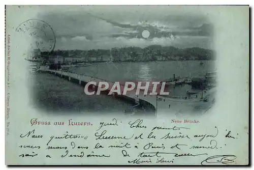 Cartes postales Gruss Aus Luzern Neue Brucke