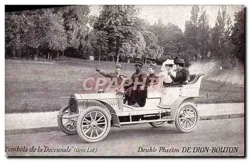 Cartes postales Automobile Tombola de la decennale Double Phaeton de Dion Bouton