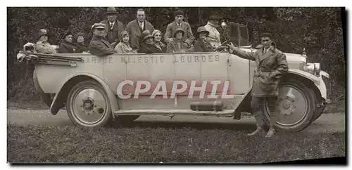 CARTE PHOTO Automobile Autobus Garage Majestic Lourdes