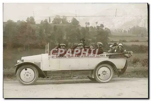 CPCARTE PHOTO Automobile Autobus Garage central Ch Boudou lourdes