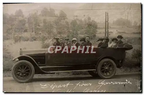 CARTE PHOTO Automobile Autobus Depart pour Gavarnie