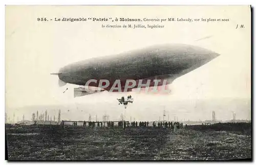 Cartes postales Aviation Dirigeable Patrie a Moisson Lebaudy Julliot Zeppelin