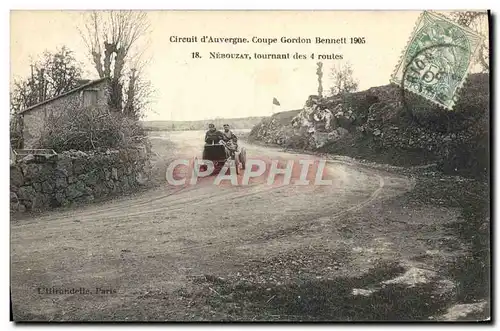 Cartes postales Automobile Circuit d&#39Auvergne coupe gordon Bennett 1905 Nebouzat tournant des 4 routes