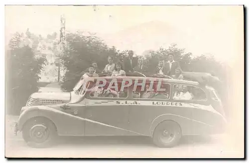 CARTE PHOTO Automobile Autobus Gavarnie Lourdes