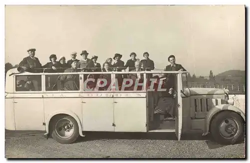 CARTE PHOTO Automobile Autobus Lourdes