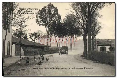 Cartes postales Automobile Circuit d&#39Auvergne Coupe Gordon Bennett 1905 Route du circuit avant les 4 routes p