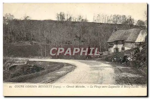 Cartes postales Automobile Circuit d&#39Auvergne Coupe Gordon Bennett 1905 Circuit Michelin Le virage entre Laqu