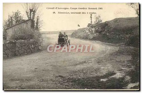 Cartes postales Automobile Circuit d&#39Auvergne Coupe Gordon Bennett 1905 Nebouzat tournant des 4 routes