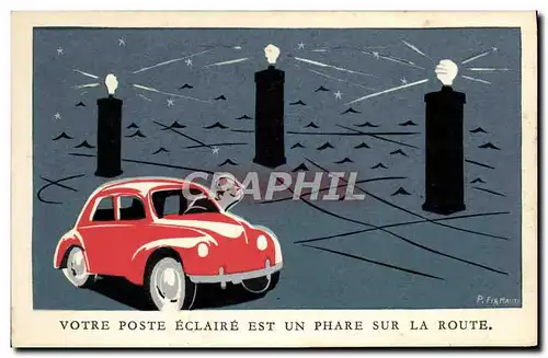 Cartes postales Automobile Votre poste eclaaire est un phare sur la route