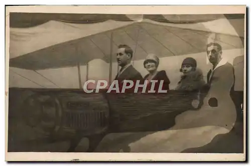 CARTE PHOTO Fantaisie Avion Aviation