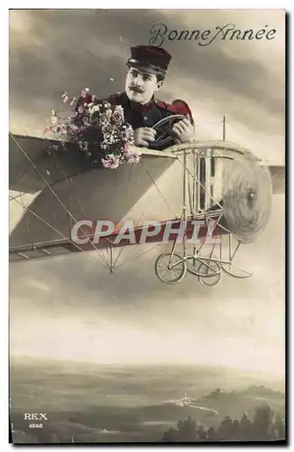 Cartes postales Fantaisie Avion Aviation homme