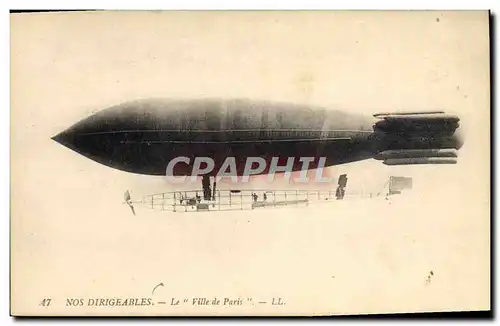 Cartes postales Avion Aviation Dirigeable Zeppelin Ville de Paris