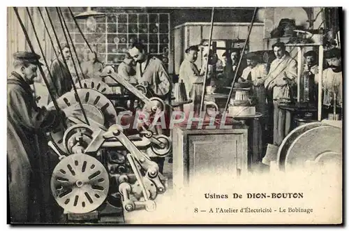 Cartes postales Automobile Puteaux Usines de Dion Bouton a l&#39atelier d&#39electricite Le bobinage