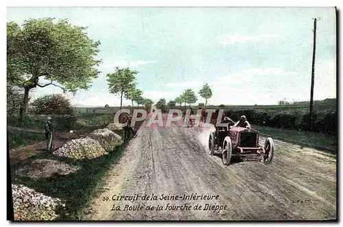 Cartes postales Automobile Circuit de la Seine Inferieure La route de la fourche de Dieppe