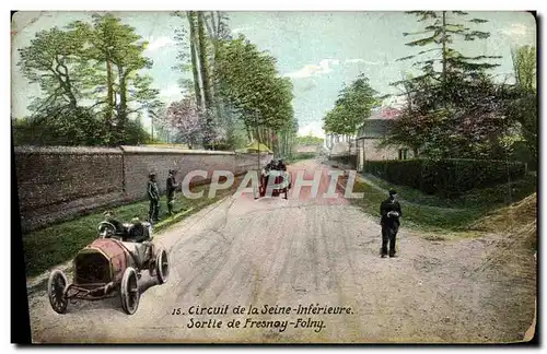 Cartes postales Automobile Circuit de la Seine Inferieure Sortie de Fresnay Folny