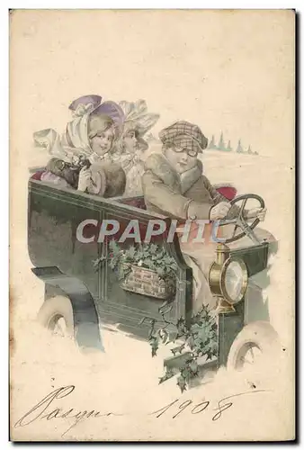 Cartes postales Automobile Femme Enfants