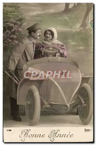 Cartes postales Automobile Femme Soldat Militaria