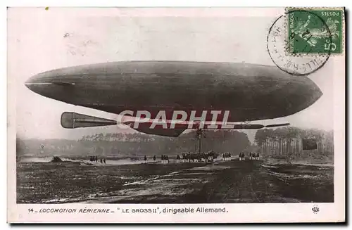 Cartes postales Avion Aviation Dirigeable Zeppelin Le gross II dirigeable allemand