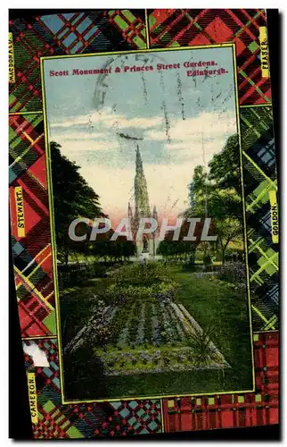 Cartes postales Scott Monument & Princes Street Gardens Edinburgh