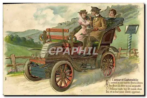 Cartes postales Fantaisie Automobile Ange