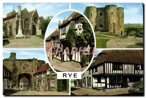 Cartes postales moderne Rye St Mary&#39s church Ypres tower The land gate St Anthony