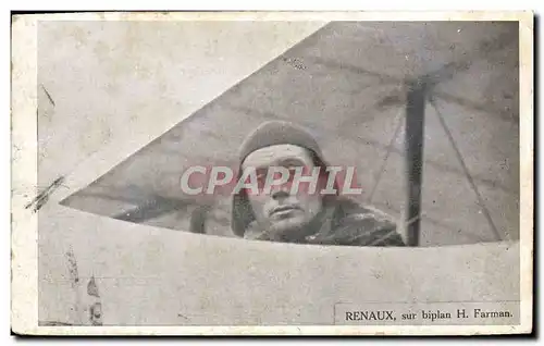 Cartes postales Avion Aviation Renaux sur biplan Farman