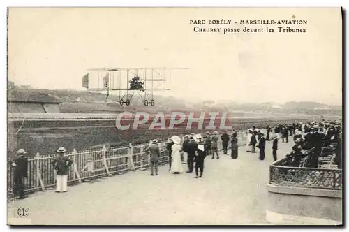 Cartes postales Avion Aviation Parc Borely Marseille Aviation Cheuret passe devant les tribunes