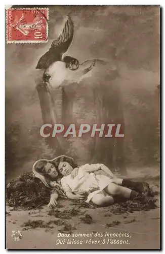 Cartes postales Fantaisie Enfants Doux sommeil des innocents Ange