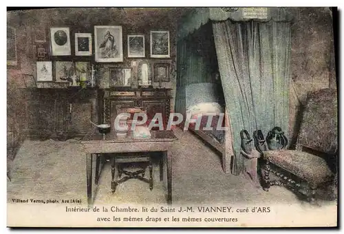 Cartes postales Ars Interieur de la Chambre lit du Saint JM Vianney Cure d&#39Ars