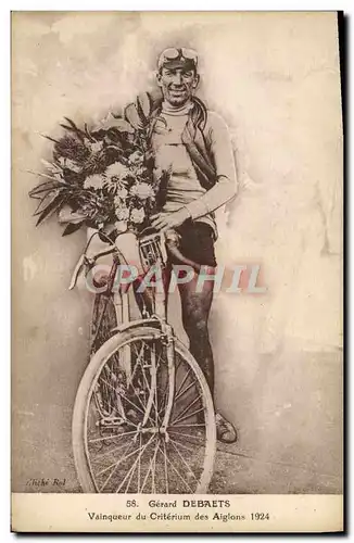 Cartes postales Velo Cycle Cyclisme Gerard Debaets Vainqueur du criterium des Aiglons 1924