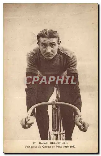 Cartes postales Velo Cycle Cyclisme Romain Bellenger Vainqueur du Circuit de Paris 1919 1922
