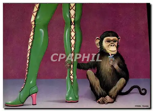 Cartes postales moderne Nu erotique Illustrateur King Kong II Michel Plaisir Singe Chimpanzee